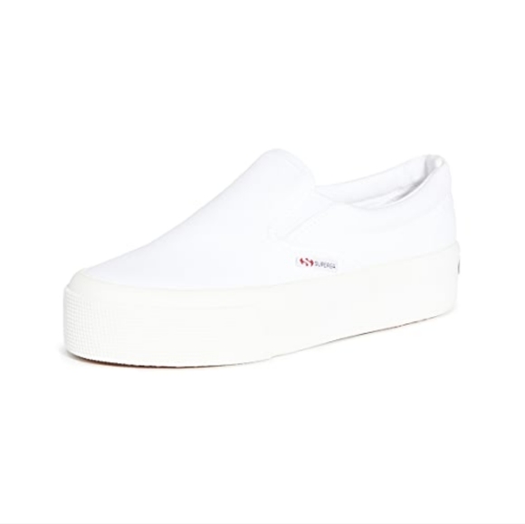 Superga 2306 Cotu Sneakers Slip On White Canvas Fabric Logo Platform 10 - Picture 8 of 16